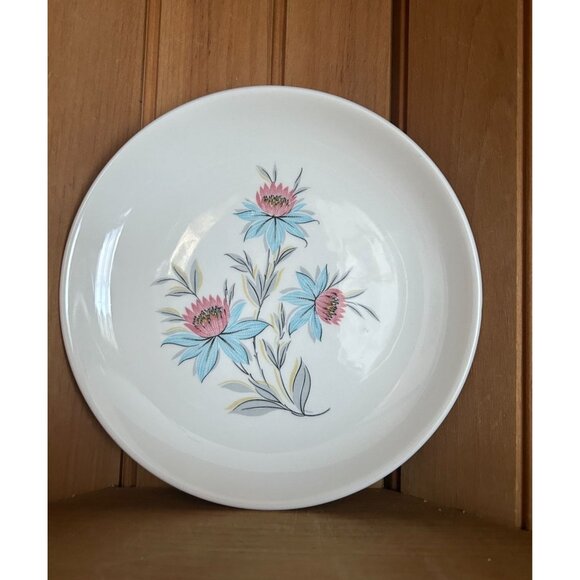 Vintage Steubenville Pottery Fairlane Salad/Luncheon Plates Set of 4 Pink Blue F - Picture 1 of 4